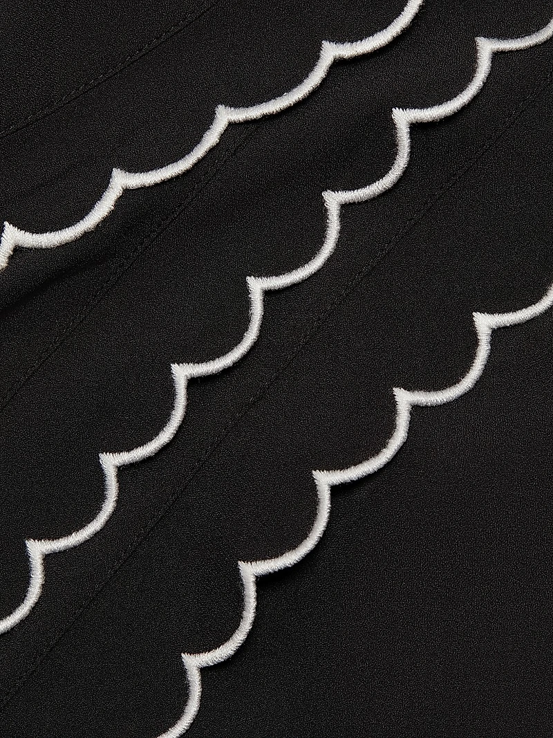 The Rae Scalloped-Trim Blouse