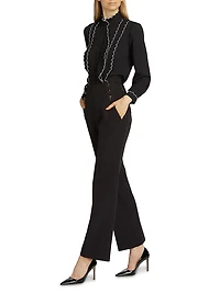 The Rae Scalloped-Trim Blouse