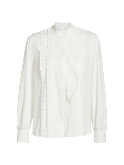 The Rae Scalloped-Trim Blouse