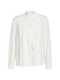 The Rae Scalloped-Trim Blouse