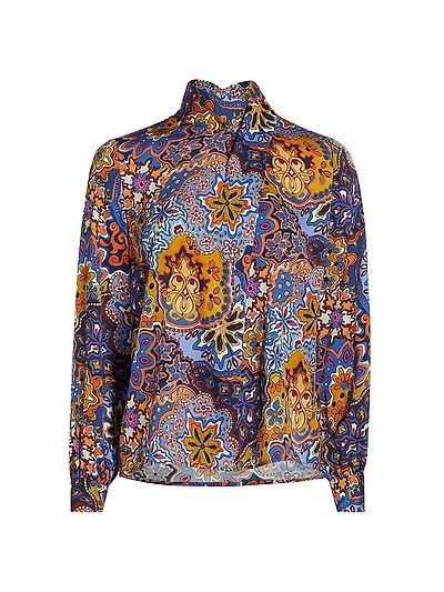 The Jaden Paisley Silk Blouse