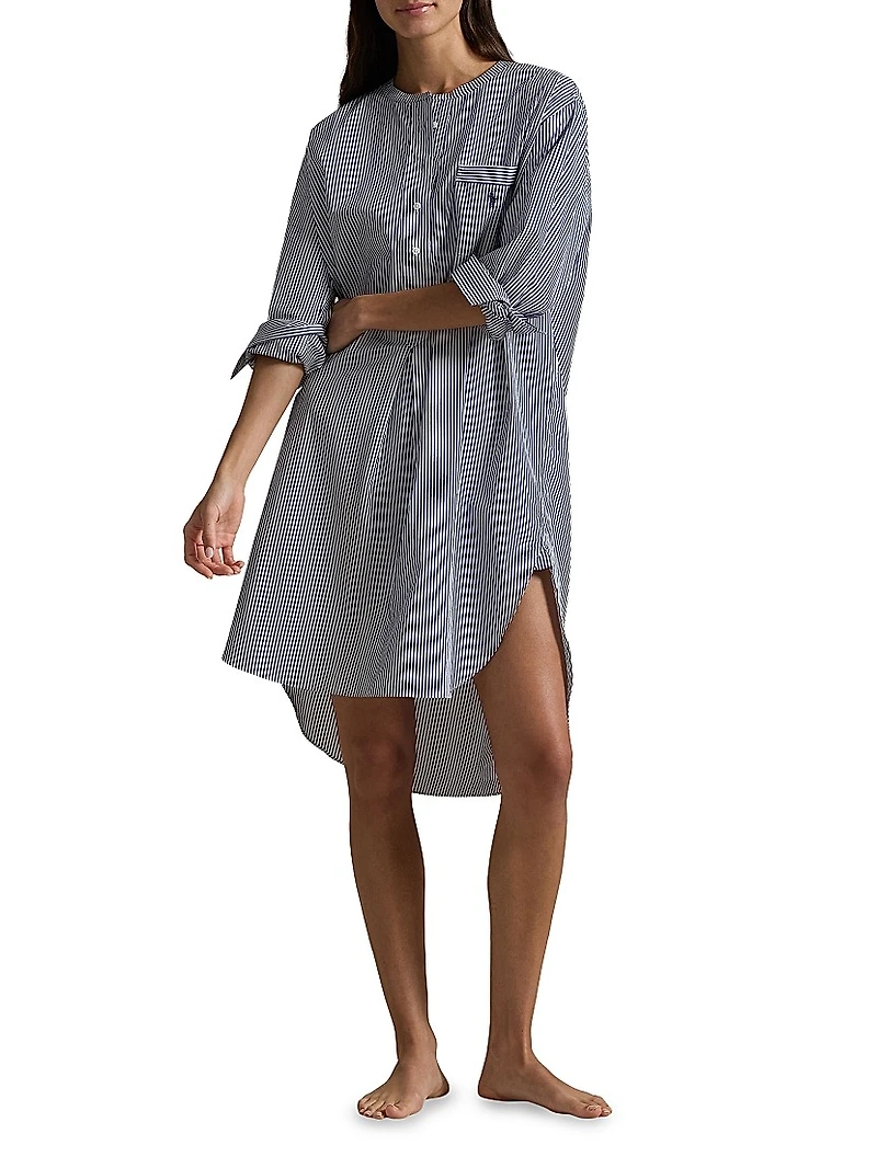 Striped Cotton Sleep Shirt