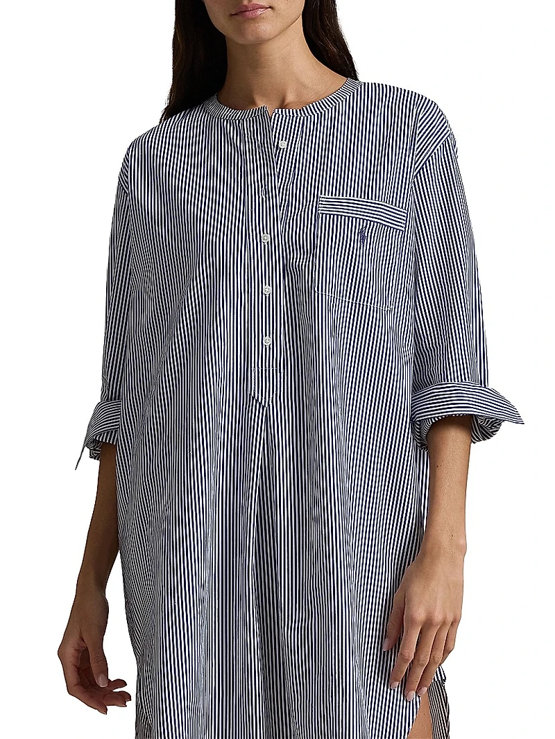 Striped Cotton Sleep Shirt
