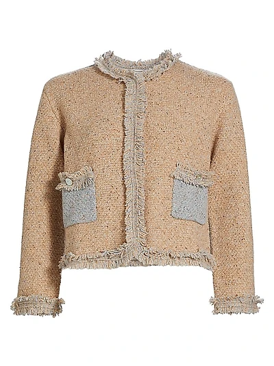 Onassis Wool-Blend Tweed Knit Jacket