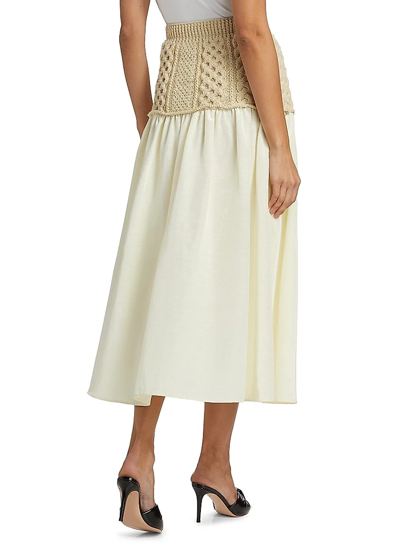 Mekas Paneled Knit Midi-Skirt