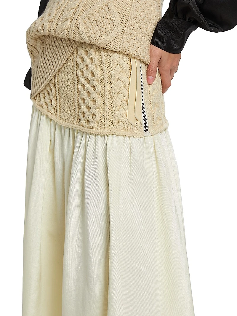 Mekas Paneled Knit Midi-Skirt