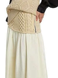 Mekas Paneled Knit Midi-Skirt