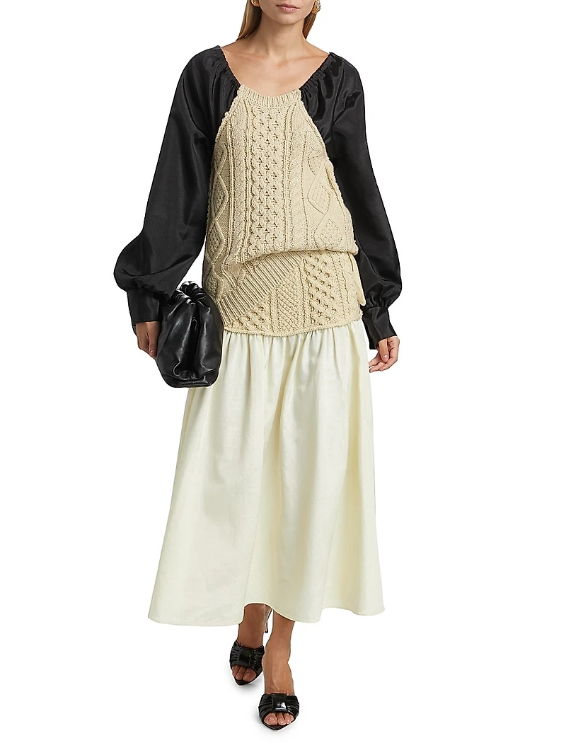 Mekas Paneled Knit Midi-Skirt