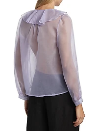 Odette Sheer Silk Button-Front Shirt