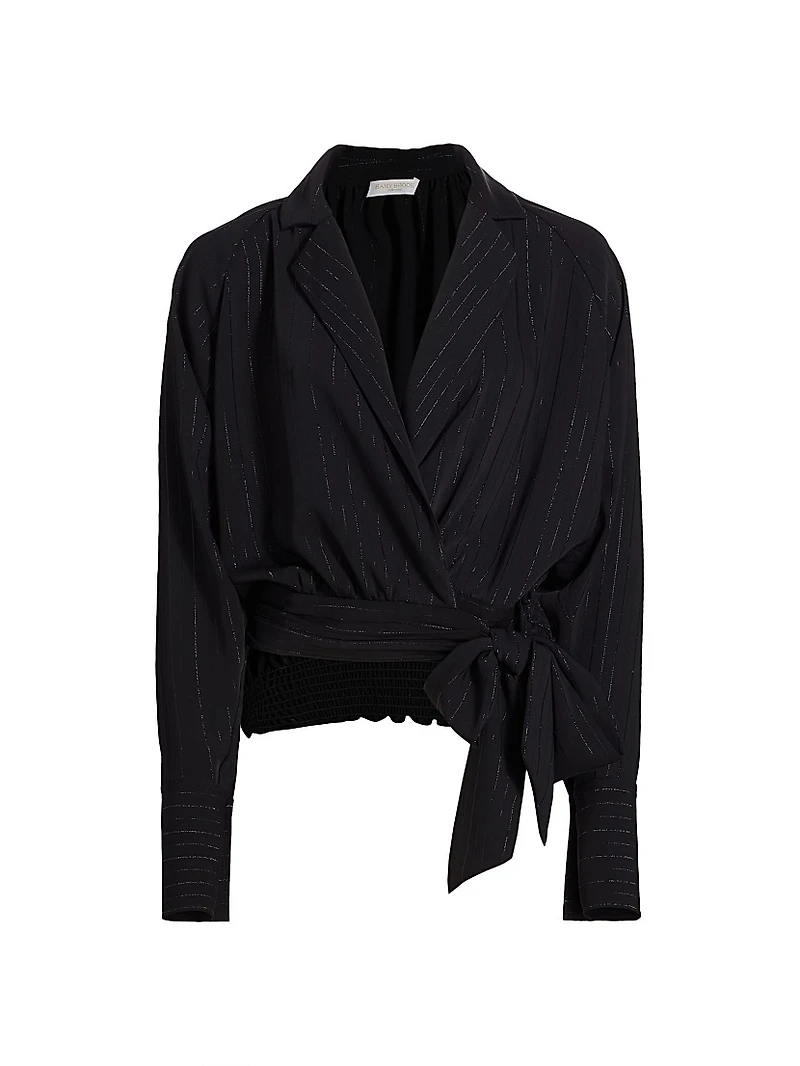 Oliver Pinstriped Tie-Waist Jacket