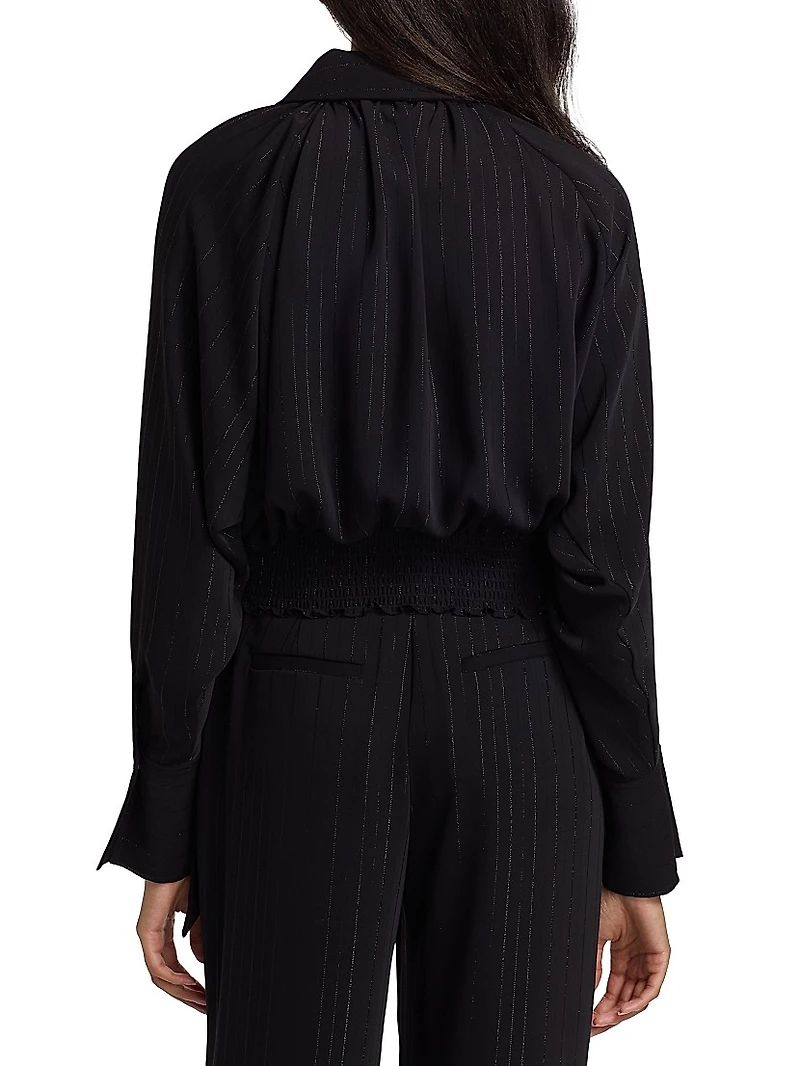 Oliver Pinstriped Tie-Waist Jacket