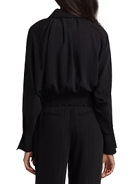 Oliver Pinstriped Tie-Waist Jacket