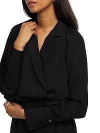 Oliver Pinstriped Tie-Waist Jacket