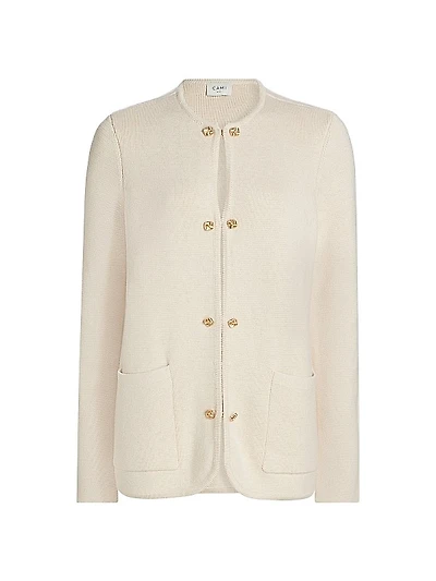 Allen Cotton-Cashmere Crewneck Cardigan