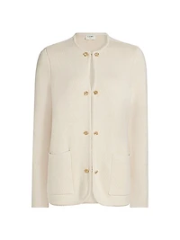 Allen Cotton-Cashmere Crewneck Cardigan