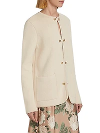 Allen Cotton-Cashmere Crewneck Cardigan
