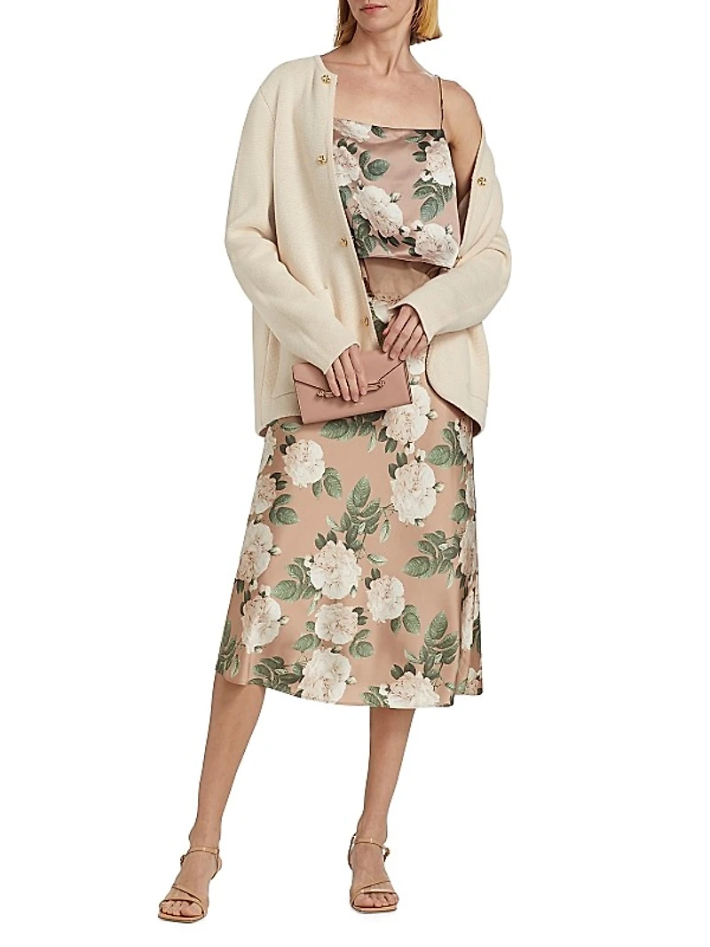 Allen Cotton-Cashmere Crewneck Cardigan