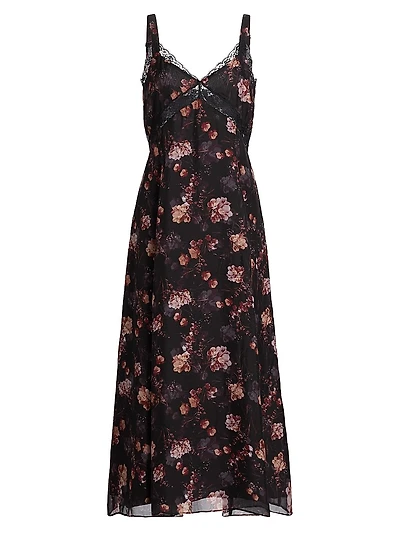 Nairobi Floral Silk Sleeveless Maxi Dress