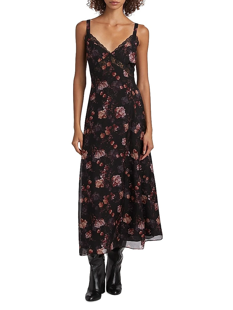 Nairobi Floral Silk Sleeveless Maxi Dress