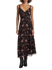 Nairobi Floral Silk Sleeveless Maxi Dress