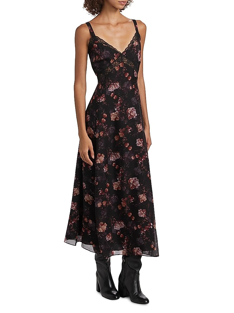 Nairobi Floral Silk Sleeveless Maxi Dress