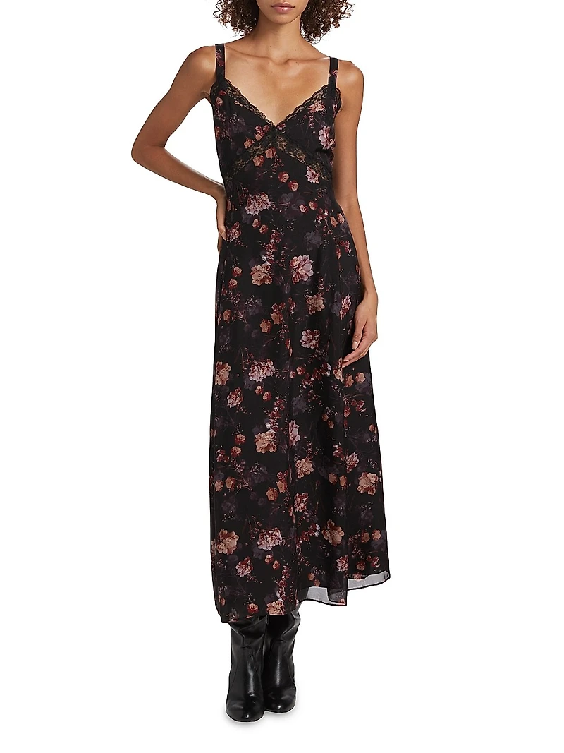 Nairobi Floral Silk Sleeveless Maxi Dress