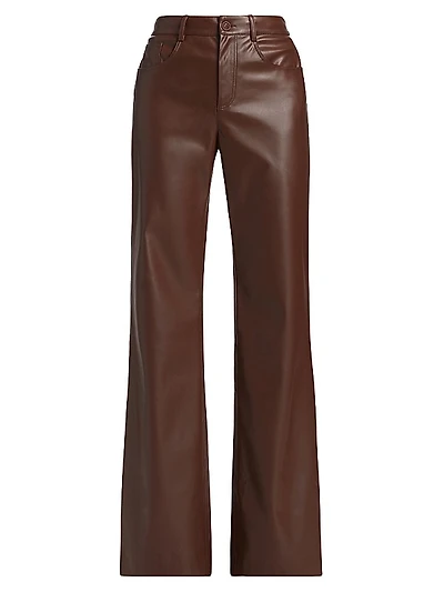 Zenobia Faux-Leather Straight-Leg Pants