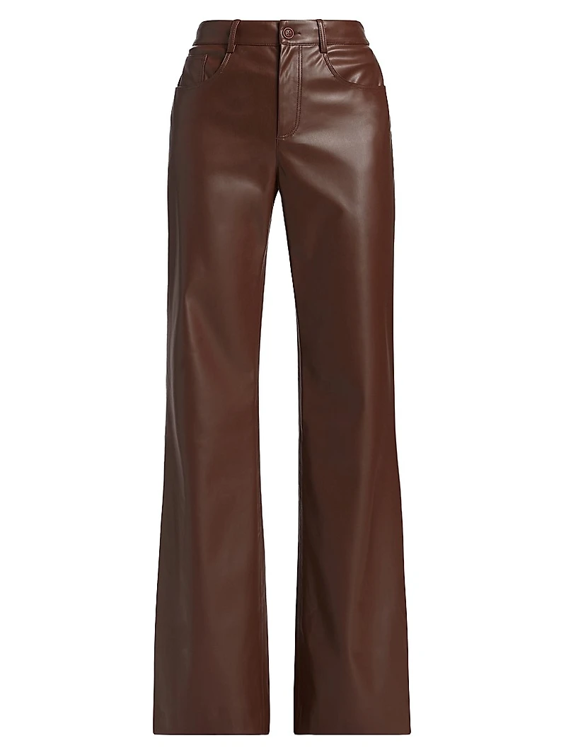 Zenobia Faux-Leather Straight-Leg Pants