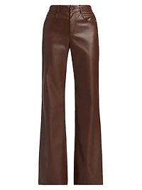 Zenobia Faux-Leather Straight-Leg Pants