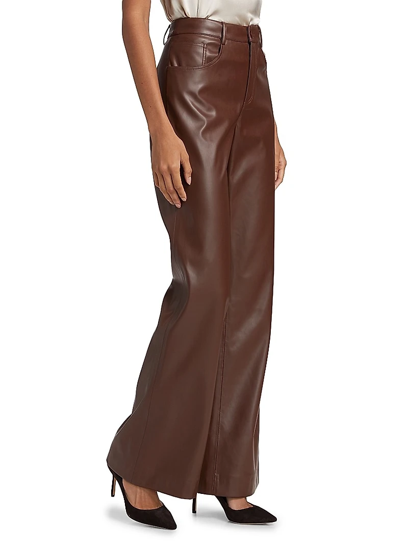 Zenobia Faux-Leather Straight-Leg Pants