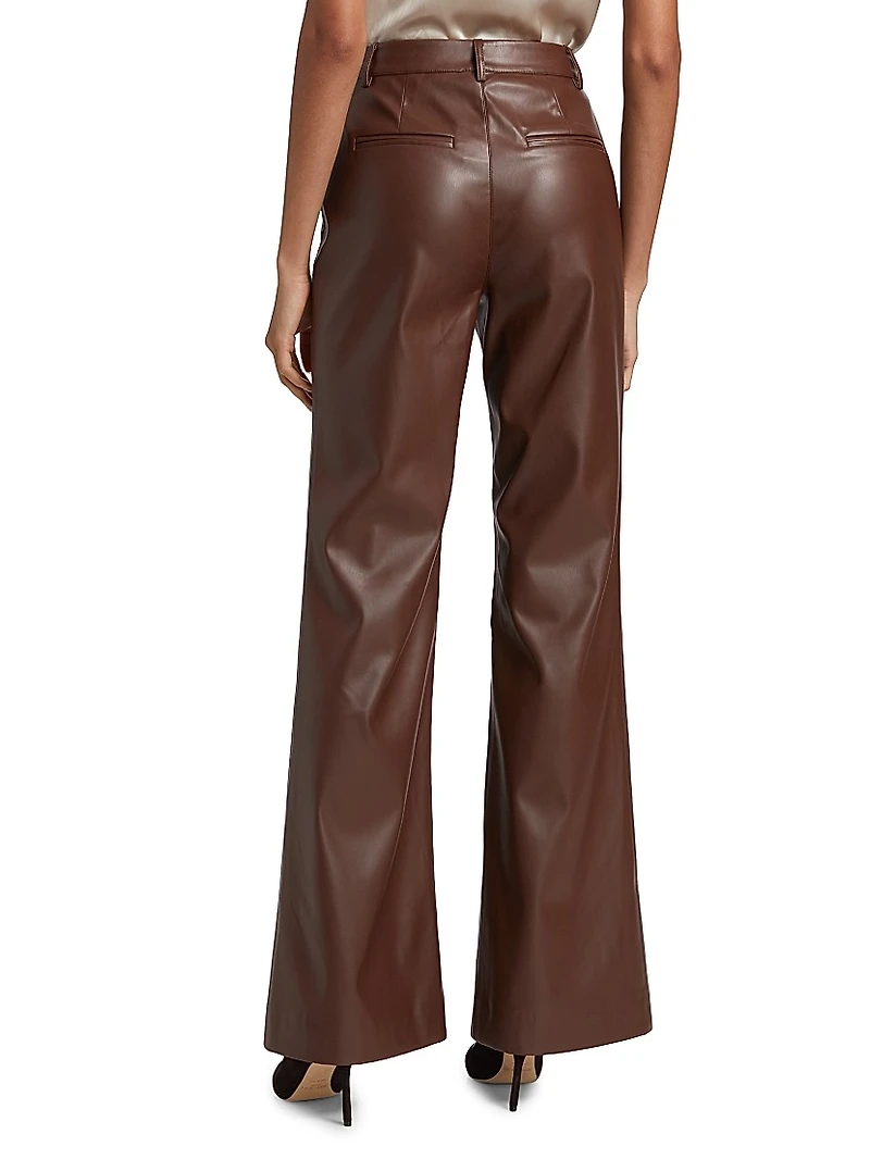 Zenobia Faux-Leather Straight-Leg Pants