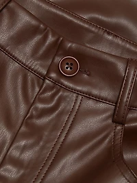 Zenobia Faux-Leather Straight-Leg Pants