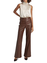 Zenobia Faux-Leather Straight-Leg Pants