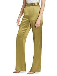 Rainer Satin Wide-Leg Pants