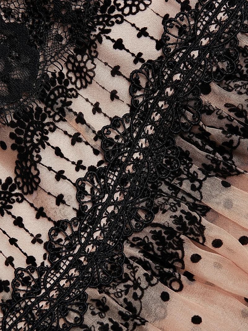 Fen Lace-Trim Silk Sleeveless Midi-Dress