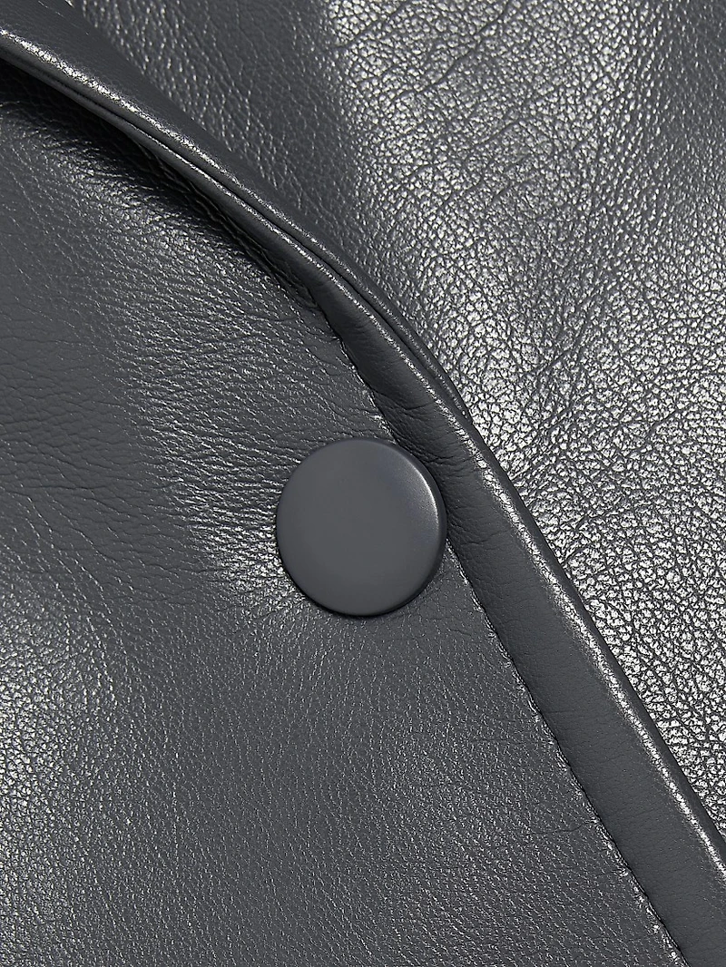 Breann Faux-Leather Single-Breasted Blazer