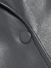 Breann Faux-Leather Single-Breasted Blazer