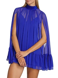 Zenon Sheer Cape Minidress