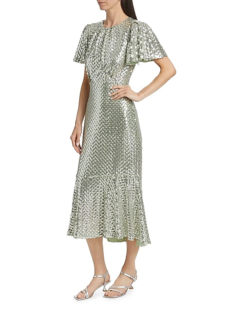 Sage Sequins Nicolette Maxi Dress