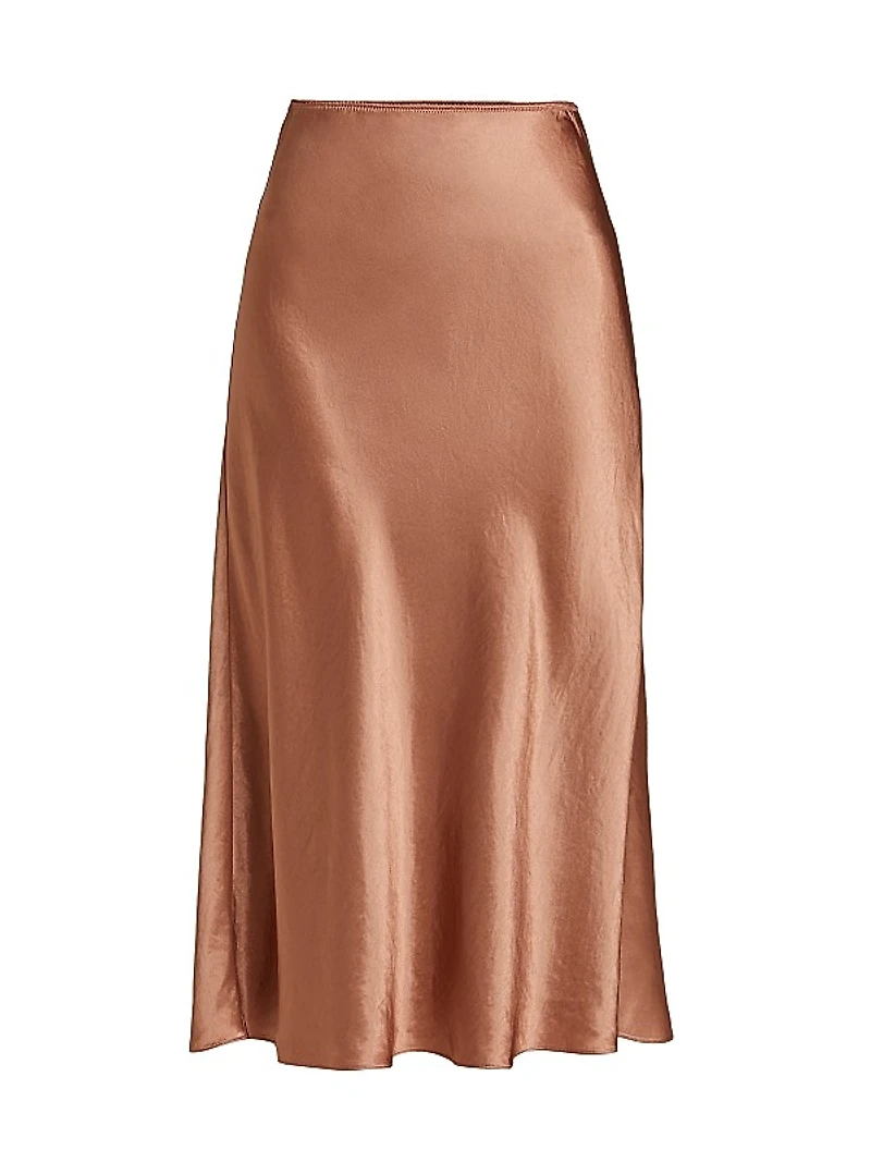 Satin Slip Midi-Skirt