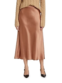 Satin Slip Midi-Skirt