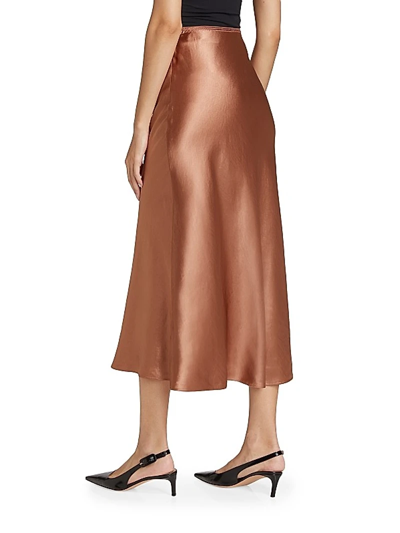 Satin Slip Midi-Skirt