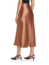 Satin Slip Midi-Skirt