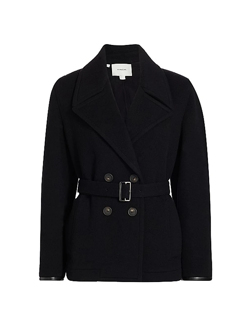 Lofty Wool-Blend Double-Breasted Belted Jacket