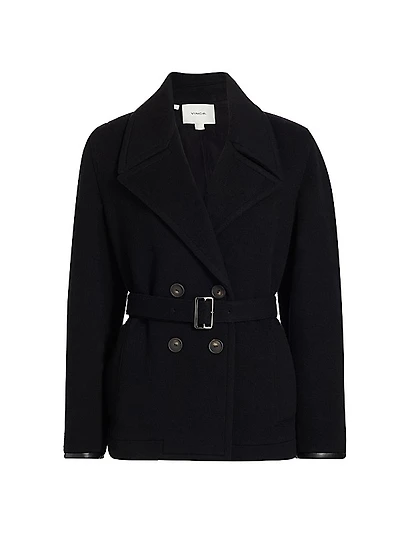 Lofty Wool-Blend Double-Breasted Belted Jacket