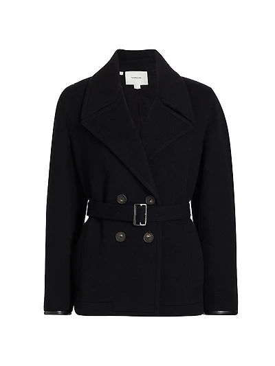 Lofty Wool-Blend Double-Breasted Belted Jacket