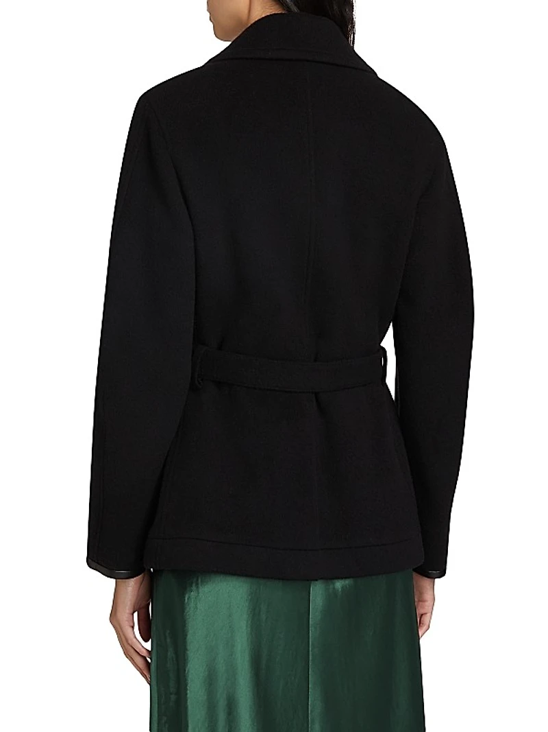 Lofty Wool-Blend Double-Breasted Belted Jacket