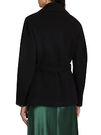 Lofty Wool-Blend Double-Breasted Belted Jacket