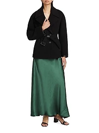 Lofty Wool-Blend Double-Breasted Belted Jacket
