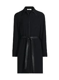 Tie-Waist Long-Sleeve Shirtdress